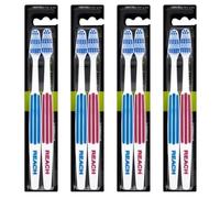 Reach Interdental Toothbrush - Medium Full Head Hard Bristle Toothbrushes for Deep Clean Teeth, Compat Design, Easy Grip - Bundle - Twin Pack of 4