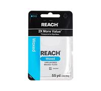 Reach REACH Waxed Dental Floss for Plaque and Food Removal, Unflavored, 55 Yards