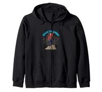 Reach The Summit Mountain Adventure Motivation Design Zip Hoodie