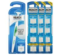 Reach Ultraclean Access Flosser Bundle, Unflavored, Plaque Remover for Teeth, for Hard to Reach Areas, Oral Care, PFAS-Free, 1 Flosser Starter Kit + 3 Packs Refill Heads