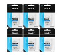 Reach Waxed Dental Floss for Plaque and Food Removal, Unflavored, 55 Yards (Pack of 6)