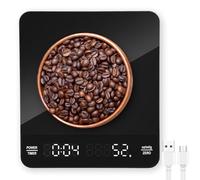 Reachargeable Mini Coffee Scale with Timer, 0.1g Accuracy 3kg High Precision Dual Digital HD LED Screen Display Kitchen Scale for Home, Travel, Labs, Gold