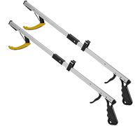 Reacher Grabber Pickup Tools with Magnetic Tips - (2-Pack) 26-Inch Long & Wide Claw Arm Gripping Device, Lightweight & Durable Indoor and Outdoor Extender Reaching Mobility Aid and Trash Picker Upper