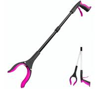 Reacher Grabber Tool, 32 Inch Extra Long Foldable Pick Up Stick with Comfort Grip, Essential Mobility Aid for Elderly, Trash Pickup (Black Purple)