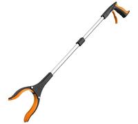 Reacher Grabber Tool Foldable Pickup Grabbers for Elderly Lightweight Extra Long Handy Trash Claw Pick Up Tools for Tall Users(Orange)