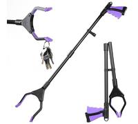 Reacher Grabber Tool with Magnetic Jaw Litter Picker Grabbers Extra Long Litter Pickers 360° Rotating Foldable Reaching Assist Tool for Elderly Disabled Trash Pick Up