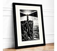 Reaching for Light Japandi Framed Wall Art Print A3 (42×29.7cm) Black, Wall Decor for Living Room, Bedroom, Office & Home, Ready to Hang, Art Gift