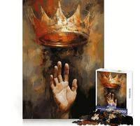 Reaching for Royalty︰ Crown And Hand Jigsaw Puzzles for Adults1000 Piece Brain Teaser Home Leisure Image Assembly Birthday Gift (38x26cm)