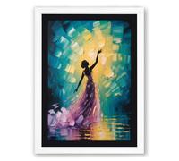 Reaching for Starlight Modern Framed Wall Art Print A1 (84.1×59.4cm) White, Wall Decor for Living Room, Bedroom, Office & Home, Ready to Hang, Art Gift