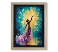 Reaching for Starlight Modern Framed Wall Art Print A2 (59.4×42cm) Oak, Wall Decor for Living Room, Bedroom, Office & Home, Ready to Hang, Art Gift