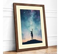 Reaching for the Stars Framed Wall Art Print A1 Walnut