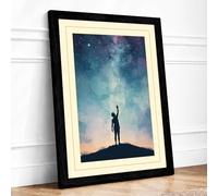 Reaching for the Stars Modern Framed Wall Art Print A1 (84.1×59.4cm) Black, Wall Decor for Living Room, Bedroom, Office & Home, Ready to Hang, Art Gift