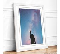 Reaching for the Stars Modern Framed Wall Art Print A1 (84.1×59.4cm) White, Wall Decor for Living Room, Bedroom, Office & Home, Ready to Hang, Art Gift