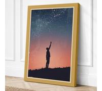Reaching Toward Stars Vintage Canvas Wall Art Print 18x12 Inch