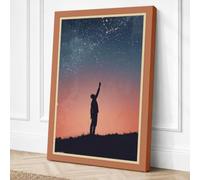 Reaching Toward Stars Vintage Canvas Wall Art Print 24x16 Inch