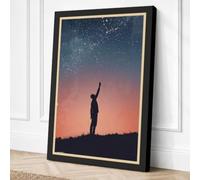 Reaching Toward Stars Vintage Canvas Wall Art Print 36x24 Inch