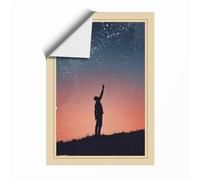 Reaching Toward Stars Vintage Unframed Wall Art Print A4 (29.7×21cm), Wall Decor for Living Room, Bedroom, Office & Home, Art Gift