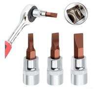 ReachMall 1/4 Inch FD Slotted Screwdriver Bits Chrome Plated, Tough Socket Head (FD7)