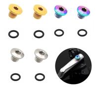 ReachMall 2Pcs Bleed Screw M5x5mm Ti Alloy Rust-Free With O-Ring For Integral Brake Lever Oil Disc Brake System Repair