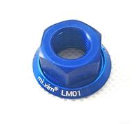 ReachMall 4Pcs M10 1 0 Axle Screw Track Wheel Nuts for Bicycle Hub, Aluminum Alloy Construction (Blue)