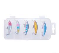 ReachMall 5Pcs Fishing Lures Sinking MinnowWobblers, Artificial Hard Bait Bass Tackle, 2.5g Stream Material Road Sub Bait With Fishing Hooks
