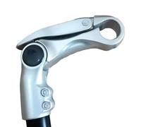 ReachMall Adjustable Bike Stem, 0-90 Degree Riser for 28.6mm Fork & 25.4mm Handlebar, Aluminum Alloy Gooseneck, Silver