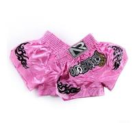 ReachMall Anotherboxer Elastic Waist Kick Boxing Shorts for Women Suitable for MMA and Muay Thai Workouts (M for Pink)