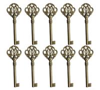 ReachMall Antique Key Hole Head Assortment 10pcs Vintage Style Open Skeleton Key for Cabinets