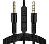 ReachMall Auxiliary Cable 3.5mm Jack with Inline Mic - Tinned Copper Wire Audio for iPhone for ipad Laptop MP3 Player Hi-Fi System 1.2 Metre(Black)