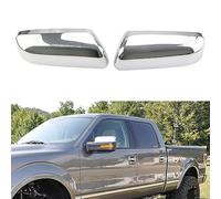 ReachMall Chrome Top Half Mirror Covers, for Ford F-150 2009-2014, ABS Plastic Side View Cap, Silver, 2 Door 4 Door, 2pcs