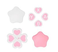 ReachMall Cute Silicone Button Cap Set, Silicone Button Sticker For Nintendo Switch 2, NS2 Joystick Cap Cross Direction Button Cap(Star Pink White)