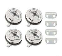 ReachMall Embedded Pull RV Toolbox Flat Round Lock, Marine Hatch Locking Locker Boat Embedded Flush Pull Hatch Latch, Heavy Duty And High Strength Door(4Pcs)