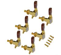 ReachMall Guitar Tuners Set 6pcs Gold 10mm Post Hole(3R+3L) | Three per side layout, 10x5x2cm size, 160g weight, precise fitting, includes mounting hardware