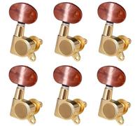 ReachMall Guitar Tuners Set 6pcs Gold 10mm Post Hole(6R) | Three per side layout, 10x5x2cm size, 160g weight, precise fitting, includes mounting hardware