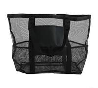 ReachMall Mesh Tote Bag with Zippered Pocket Perfect Companion for Your Summer Adventures at the Pool or Gym (Black)