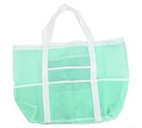 ReachMall Mesh Tote Bag with Zippered Pocket Perfect Companion for Your Summer Adventures at the Pool or Gym (Green)