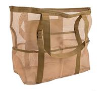 ReachMall Mesh Tote Bag with Zippered Pocket Perfect Companion for Your Summer Adventures at the Pool or Gym (Khaki)