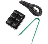 ReachMall Programmable Mechanical Keypad 6 Key RGB Hot-Swappable USB Wired Shortcut Pad for Gaming Office Custom 69x52mm(Black)