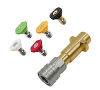 ReachMall Quick Connect Nozzle For Karcher for bosch Washer, 1/4 Inch Aluminum Alloy Adapter With 5 Tips, High Pressure Cleaning For Patio Car