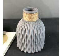 ReachMall Sleek and Simple Plastic Vase Design for Flower Arranging in Various Settings (Grey)