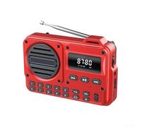 ReachMall Small Radios Portable AM FM, Rechargeable FM Digital Radio, 1200MAh Portable Radio Battery Playback And Mains Powered(Red)