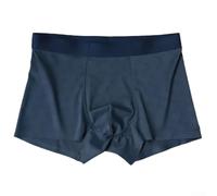 ReachMall Soft Ice Silk Men's Underwear Trunks with U Convex Pouch for Relaxed Fit (3XL Dark Blue)