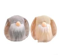 ReachMall Soft Toy Easter Bunny Long Ears Plush Pillow for School Prize Kids Grey Yellow 18.5cm(set)