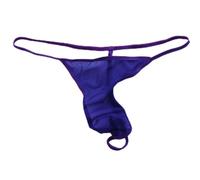 ReachMall Thin Men's Thong with Seethrough Design, Liquid Stretch G Strings for Everyday Comfort (Purple)