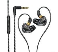 ReachMall Wired Headphones, Wired In-Ear Earbuds HIFI Deep Bass Sound Headphones, Corded Over Ear Hook Workout Gym In Ear Jogging Earbuds(Black)