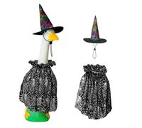 ReachMall Witch Outfit Halloween Goose Costume, Cute Porch Goose Clothes, For 23" Cement Goose Outdoor Garden Yard Patio Statue Art