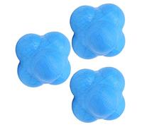 Reaction Ball Set 3pcs TPR Durable and Portable Hex Bounce Exercise Balls for Agility Training and Coordination Skills 2.8x2.2in (Blue)