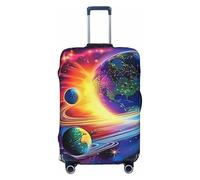 Reaction Orbiting Planet Elastic Travel Luggage Cover Suitcase Protector, Print Suitcase Baggage Cover Anti-Scratch