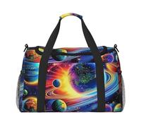 Reaction Orbiting Planet Waterproof Weekender Bags Duffel Bag Large Carry On Hand Luggage Bags Foldable Tote Bag for Travel Sports Gym Dance