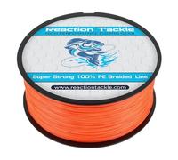 Reaction Tackle Braided Fishing Line Hi Vis Orange 100LB 500yd